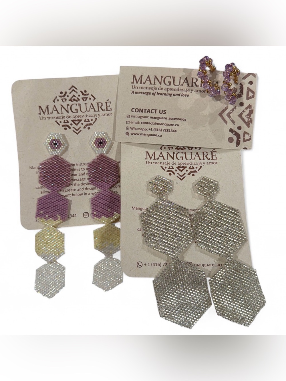 Manguare handwoven earrings set of 3